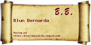Blun Bernarda névjegykártya